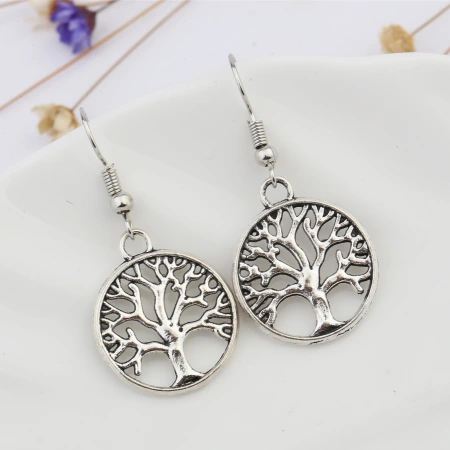 Retro individual hollowed-out peace tree punk style earrings, creative earrings, women's fashionable stud earrings and earrings wholesale Retro individual hollowed-out peace tree punk style earrings, creative earrings, women's fashionable stud earrings and earrings wholesale